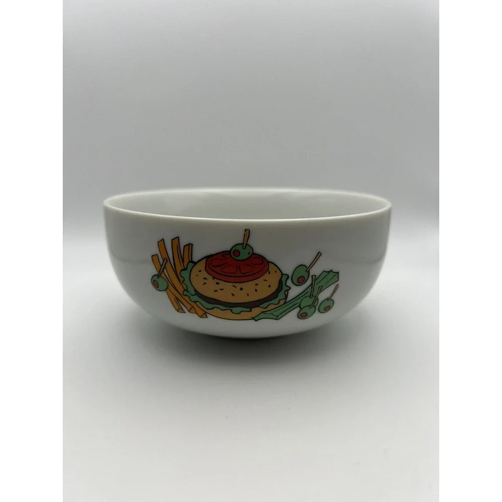 Vintage Disney Mickey Minnie Porcelain Childrens Bowl Goofy Donald Pluto Japan